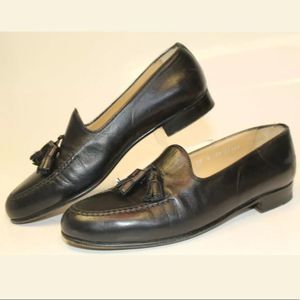 Moreschi Leather Tassel Slip on Loafers